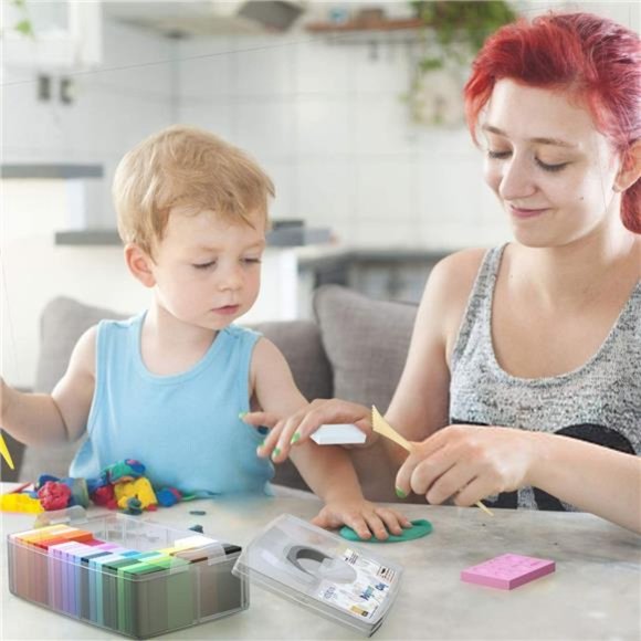 50 Colors Polymer Clay with 29 Clay Tools and Accessories, Non-Stick for Kids - Picture 6 of 7